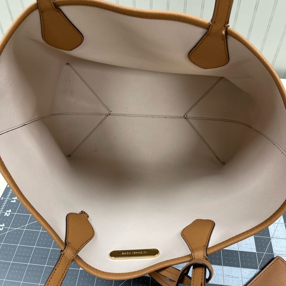 Michael Kors Brown Tote Bag With Zip Clutch Saige Reversible Shoulder Bag - Picture 16 of 16